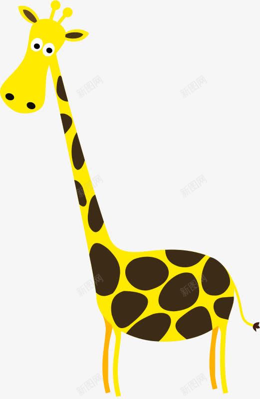 黄色的卡通长颈鹿png免抠素材_新图网 https://ixintu.com 卡通 长颈鹿 黄色 黄色卡通