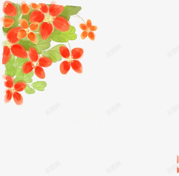 创意合成红色的水彩植物花卉png免抠素材_新图网 https://ixintu.com 创意 合成 植物 水彩 红色 花卉