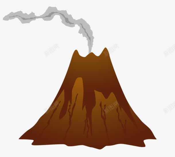 棕色火山png免抠素材_新图网 https://ixintu.com 冒烟 棕色 火山 火山喷发