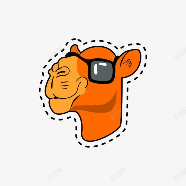 手绘戴眼镜的牛png免抠素材_新图网 https://ixintu.com 动物 手绘 手绘画 牛