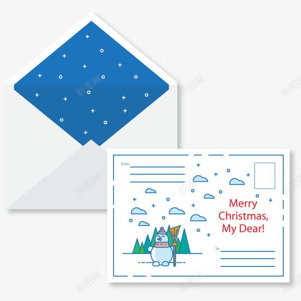 圣诞明信片和信封矢量图ai_新图网 https://ixintu.com 信封 卡通 圣诞免扣素材 圣诞明信片 圣诞素材 圣诞素材库 矢量图