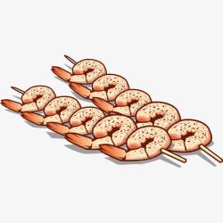 虾烤串美味的虾烤串高清图片