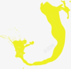黄色卡通创意水流素材