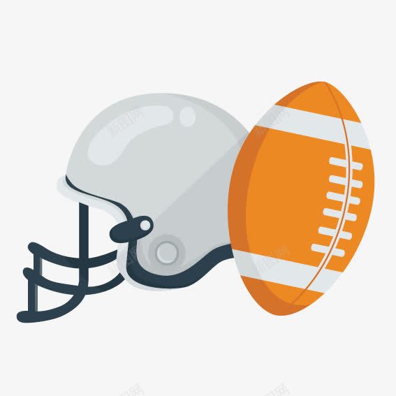 橄榄球和帽子png免抠素材_新图网 https://ixintu.com 卡通橄榄球 运动