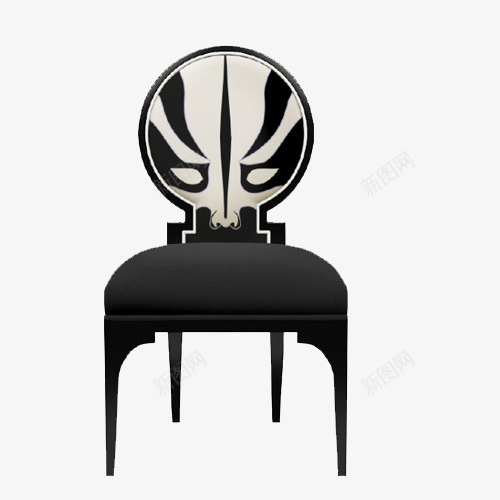 黑白个性餐椅png免抠素材_新图网 https://ixintu.com 创意 花脸 餐椅 黑白