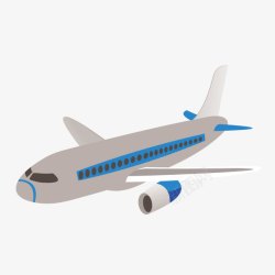 灰色客机灰色蓝色大飞机客机高清图片