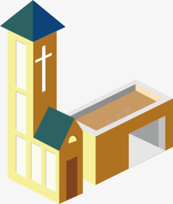 新加坡房子俯瞰教堂卡通矢量图高清图片
