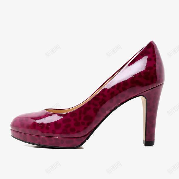 酒红色斑点高跟鞋png免抠素材_新图网 https://ixintu.com 产品实物 斑点 酒红色 高跟鞋