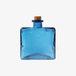 方形瓶子淡蓝色瓶子高清图片