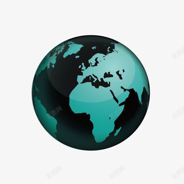 手绘卡通地球png免抠素材_新图网 https://ixintu.com 地球 手绘地球 矢量卡通地球 矢量地球 黑色地球