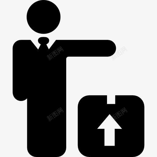 男人站在投递箱图标png_新图网 https://ixintu.com 业务 人 包 包装 物流配送 男性 站 箱