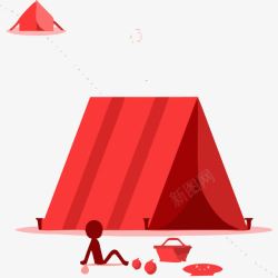 红色帐篷素材