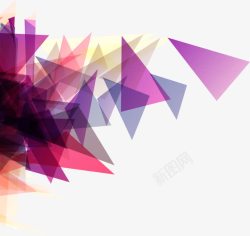 紫色三角抽象别急素材