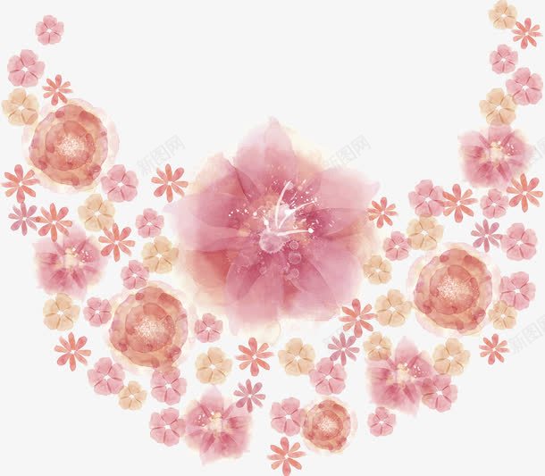 手绘彩色粉色可爱花朵形状png免抠素材_新图网 https://ixintu.com 可爱 形状 彩色 粉色 花朵