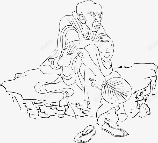 白描人物png免抠素材_新图网 https://ixintu.com 中国风 人物 古典 手绘