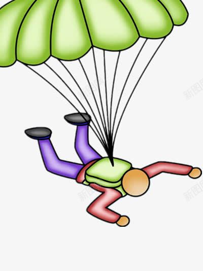 跳伞的人png免抠素材_新图网 https://ixintu.com 卡通 彩色 极限挑战 运动