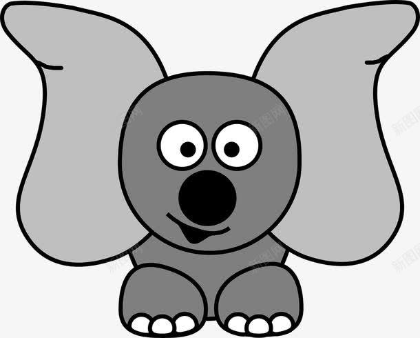灰色的小象png免抠素材_新图网 https://ixintu.com 动物 卡通 小象 灰色