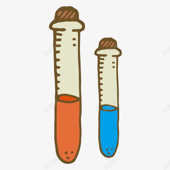 卡通试管矢量图ai免抠素材_新图网 https://ixintu.com 化学用品 卡通试管 实验室用品 试管 矢量图