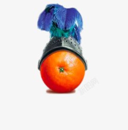 创意戴帽子的橙子素材