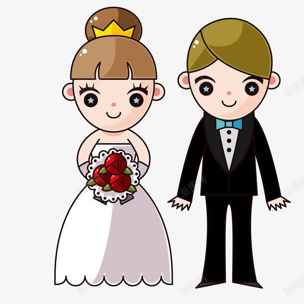 可爱新婚夫妇png免抠素材_新图网 https://ixintu.com 卡通 可爱 新婚