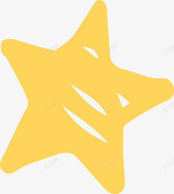 黄色五角星png免抠素材_新图网 https://ixintu.com PNG图形 PNG装饰 五角星 卡通 手绘 装饰 黄色