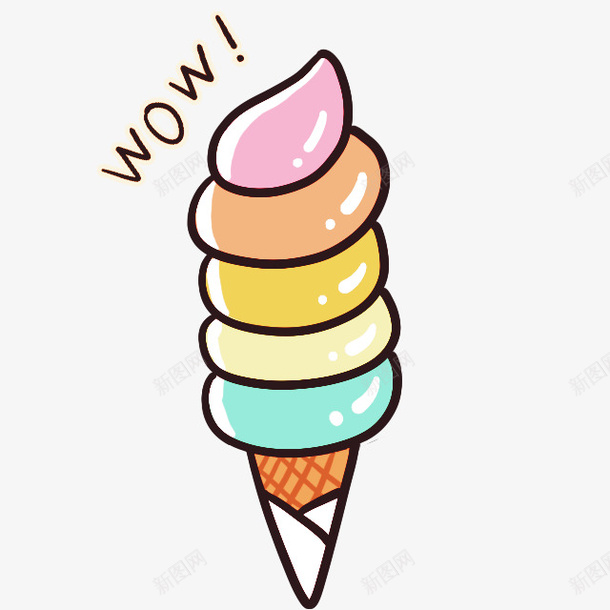 奶油冰激淋卡通手绘png免抠素材_新图网 https://ixintu.com 冰激淋 卡通 奶油 好吃