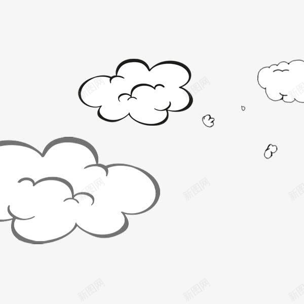 手绘线条云朵png免抠素材_新图网 https://ixintu.com 云朵 手绘云朵 线条云朵