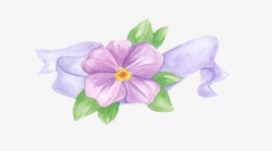 紫色小花绘画素材