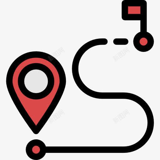 路线图标png_新图网 https://ixintu.com GPS 位置 占位符 启动 地图 地图上的位置 地图的指针 完成 旅行 标志 路线 销