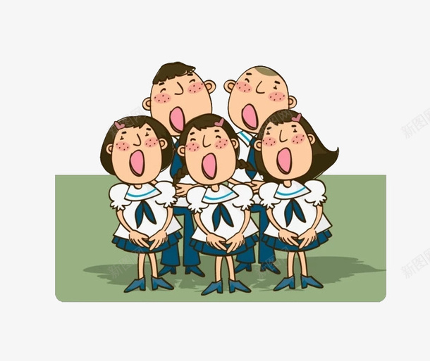 唱歌的学生png免抠素材_新图网 https://ixintu.com PNG素材 卡通 唱歌 学生