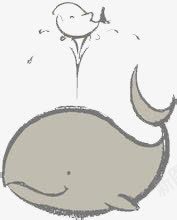 卡通灰色鲸鱼png免抠素材_新图网 https://ixintu.com 卡通 可爱 灰色 鲸鱼