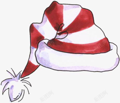 红色条纹圣诞帽png免抠素材_新图网 https://ixintu.com 圣诞帽 圣诞装饰 帽子 红色条纹