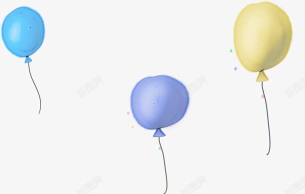 彩色卡通手绘气球png免抠素材_新图网 https://ixintu.com 卡通 彩色 气球 设计