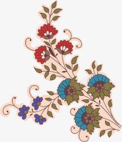 手绘精美花朵花纹装饰素材