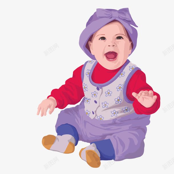 坐在地上张嘴的婴儿png免抠素材_新图网 https://ixintu.com 可爱 地上 婴儿 张嘴