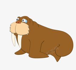 棕色海狮卡通手绘海狮高清图片