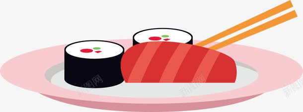 盘子里的寿司png免抠素材_新图网 https://ixintu.com 创意 卡通 商务 寿司 彩色 手绘 盘子 简约