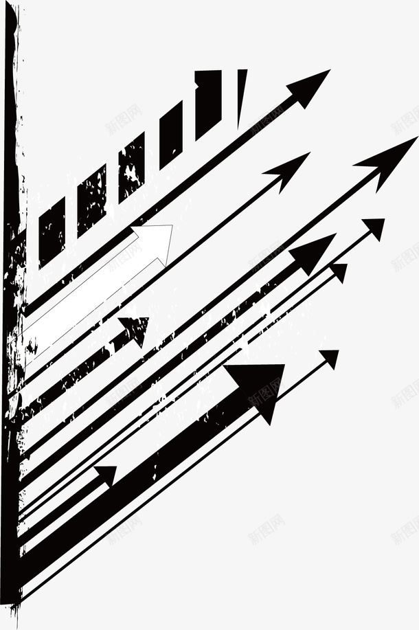 潮流箭条45度矢量图ai免抠素材_新图网 https://ixintu.com 唯美 时尚 黑色 矢量图