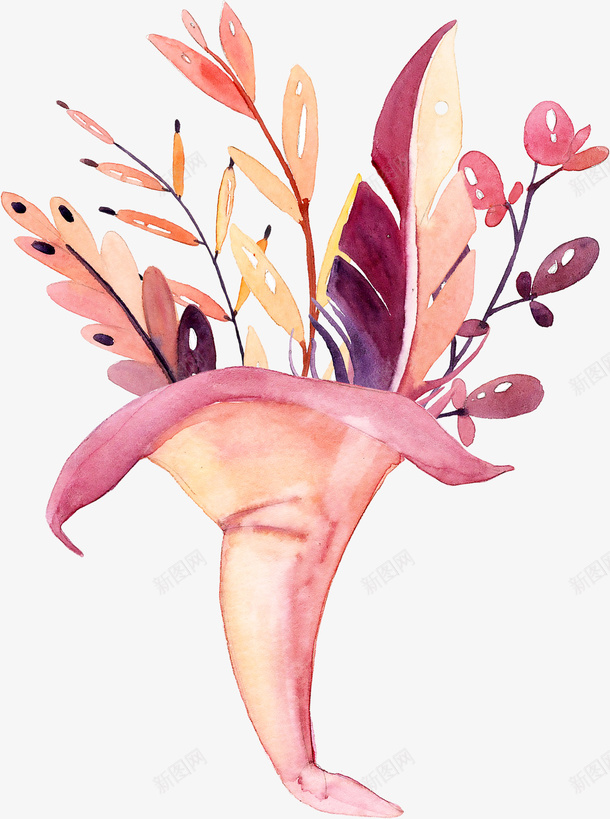 卡通手绘漂亮的花png免抠素材_新图网 https://ixintu.com 创意 卡通手绘 植物 水彩 灵感 红色 美丽 花卉