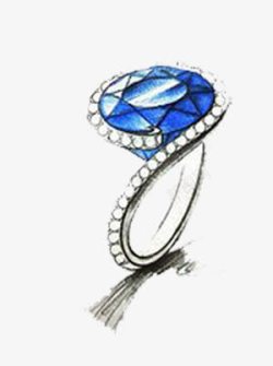 蓝宝石戒指素材