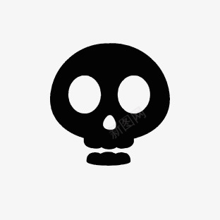 卡通骷髅图标png_新图网 https://ixintu.com 动物 卡通 骷髅 黑色