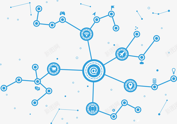 蓝色科技分支矢量图eps免抠素材_新图网 https://ixintu.com 分支 分支PNG 矢量分支 蓝色 蓝色分支 矢量图