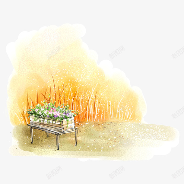 小草地手绘png免抠素材_新图网 https://ixintu.com 小草地 手绘 植物 草地