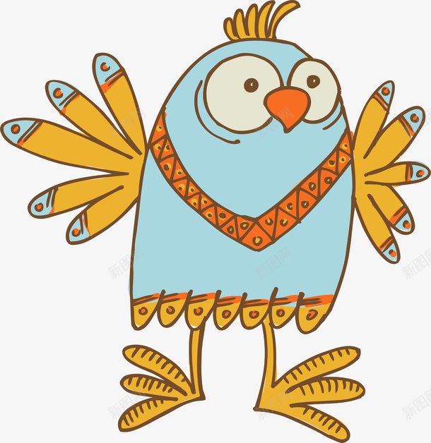 卡通蓝色火鸡png免抠素材_新图网 https://ixintu.com 动物 卡通标签 火鸡 蓝色 装饰图案 鸟