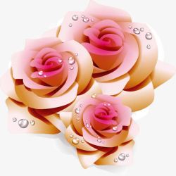 梦幻粉色玫瑰花图案素材
