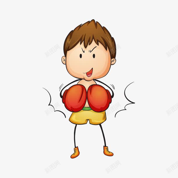 卡通拳击运动员png免抠素材_新图网 https://ixintu.com 体育运动 卡通 卡通人物 拳击 拳手 插图