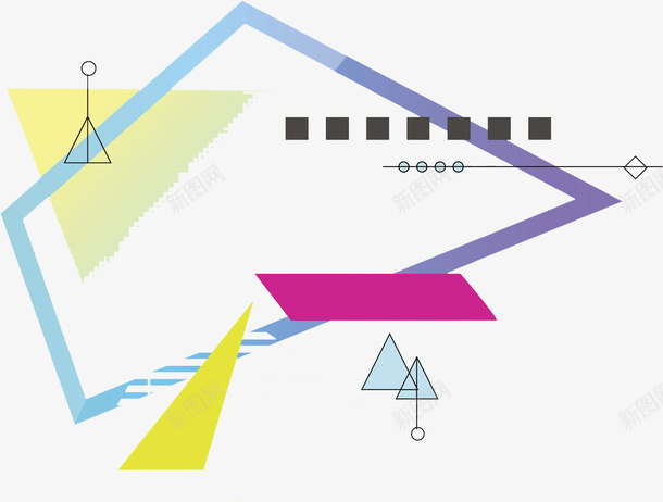 几何图形png免抠素材_新图网 https://ixintu.com 三角形 几何图 创意 卡通 彩色 手绘 水彩 渐变图形