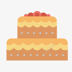 黄色食物卡通蛋糕矢量图素材