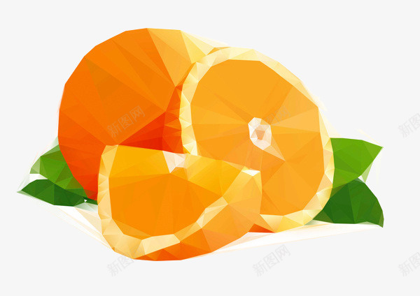 卡通多边形橙子png免抠素材_新图网 https://ixintu.com 卡通 多边形 橙子 水果