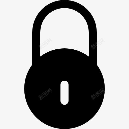 锁定黑色圆形挂锁接口安全标志图标png_新图网 https://ixintu.com 关闭 安全 工具 接口 符号 锁 锁定